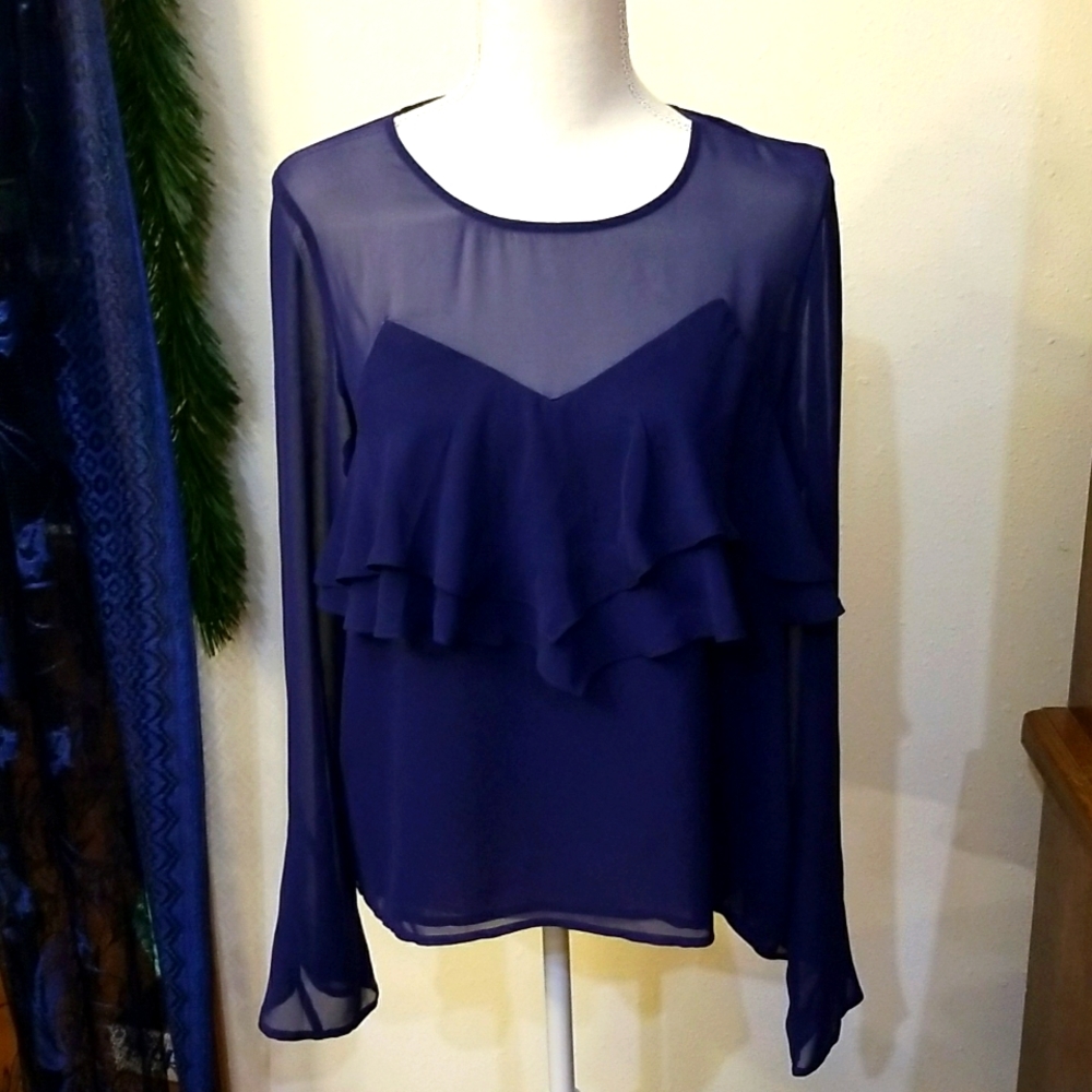 Express Top blue sheer size small petite